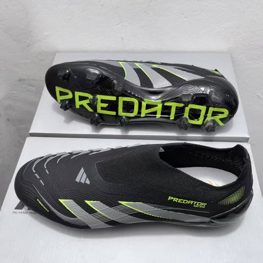 Adidas prédator Noir / Gris / Vert Laceless