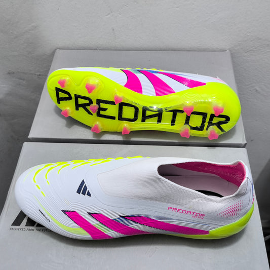 Adidas prédator laceless blanc / rose / jaune